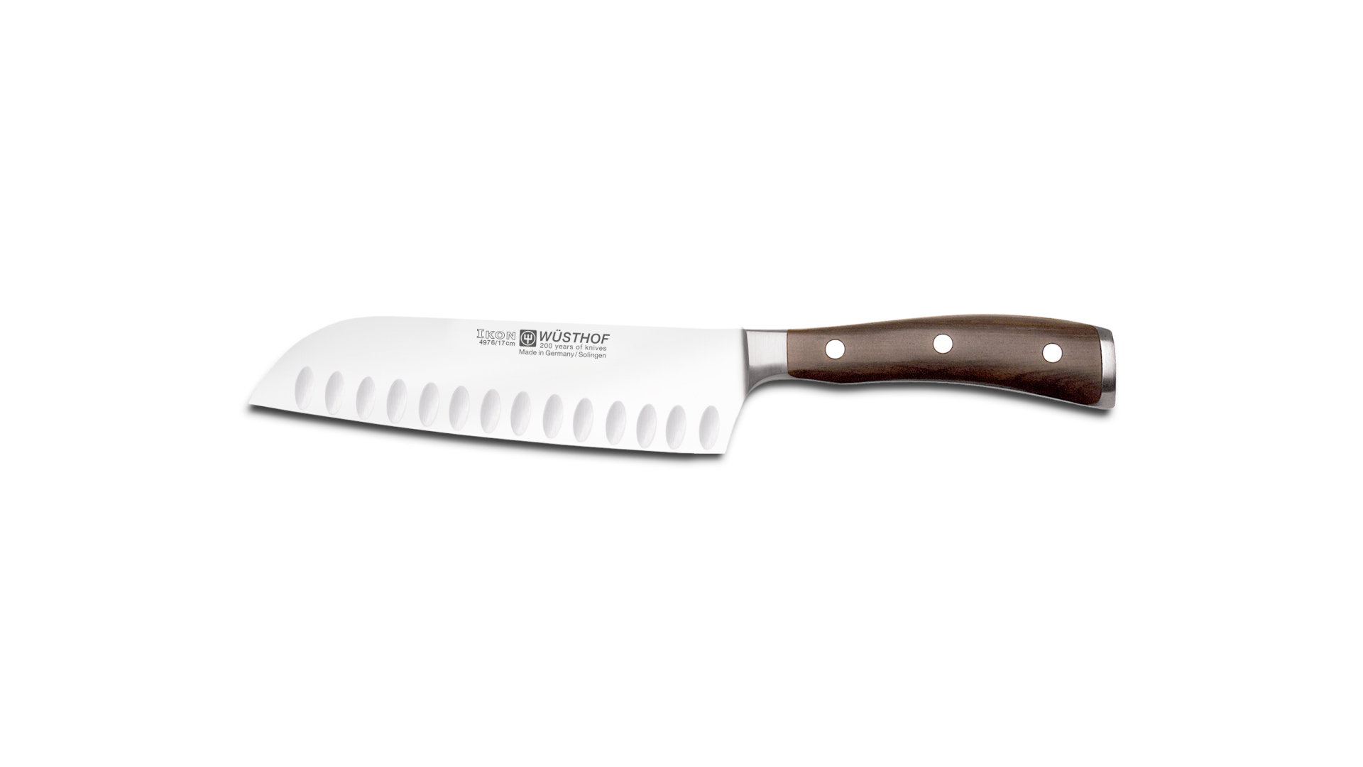 Нож Сантоку с выемками на кромке Wuesthof Icon 17 см, кованая сталь
