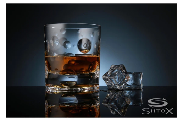 Стакан вращающийся для виски Shtox Капли 320 мл, хрусталь, п/к, 009