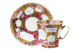 Чашка чайная с блюдцем ИФЗ Цветочный фон Черный кофе, фарфор костяной