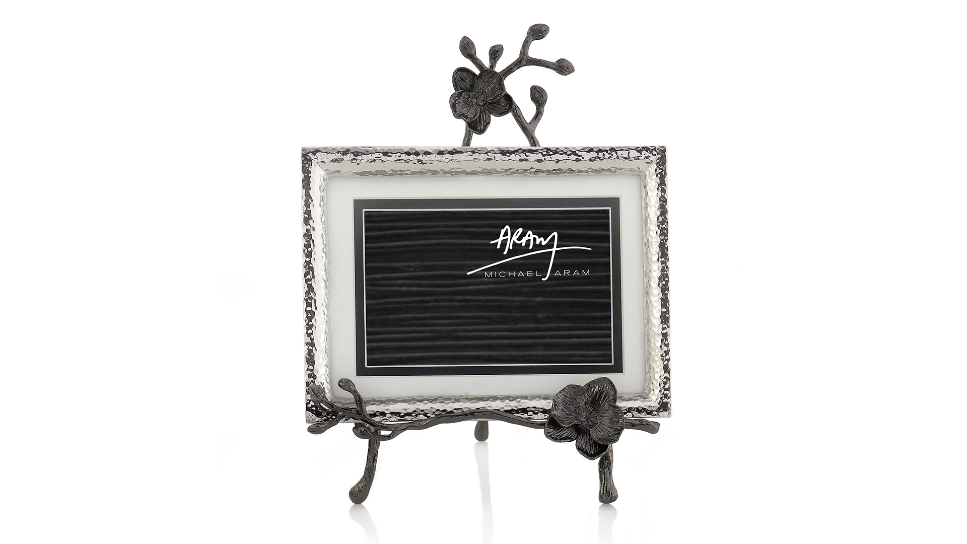 Рамка для фото на подставке Michael Aram Черная орхидея 13х18 см, сталь нержавеющая, серебристая