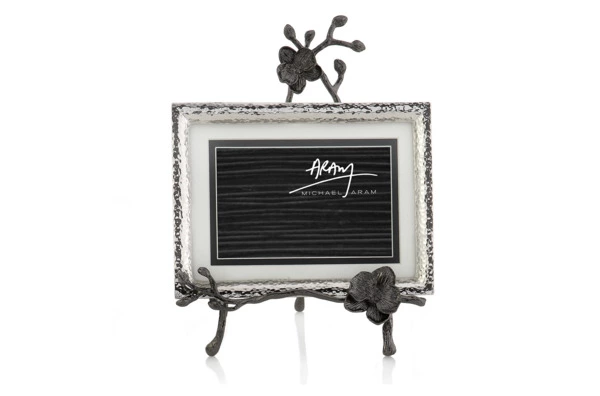 Рамка для фото на подставке Michael Aram Черная орхидея 13х18 см, сталь нержавеющая, серебристая