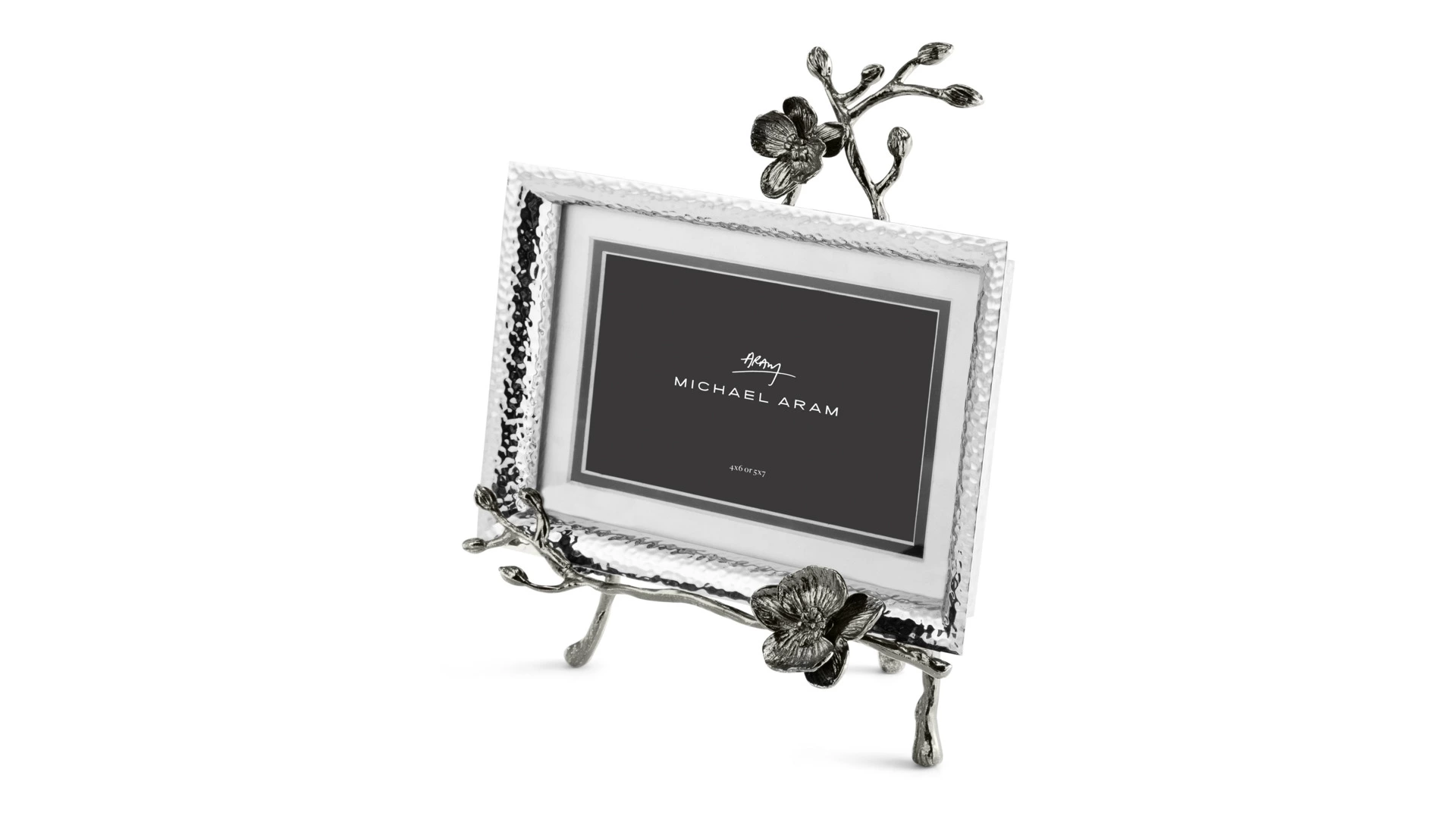 Рамка для фото на подставке Michael Aram Черная орхидея 13х18 см, сталь нержавеющая, серебристая