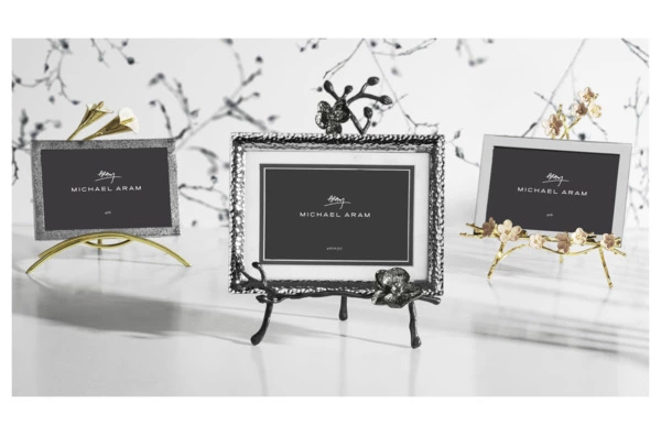 Рамка для фото на подставке Michael Aram Черная орхидея 13х18 см, сталь нержавеющая, серебристая