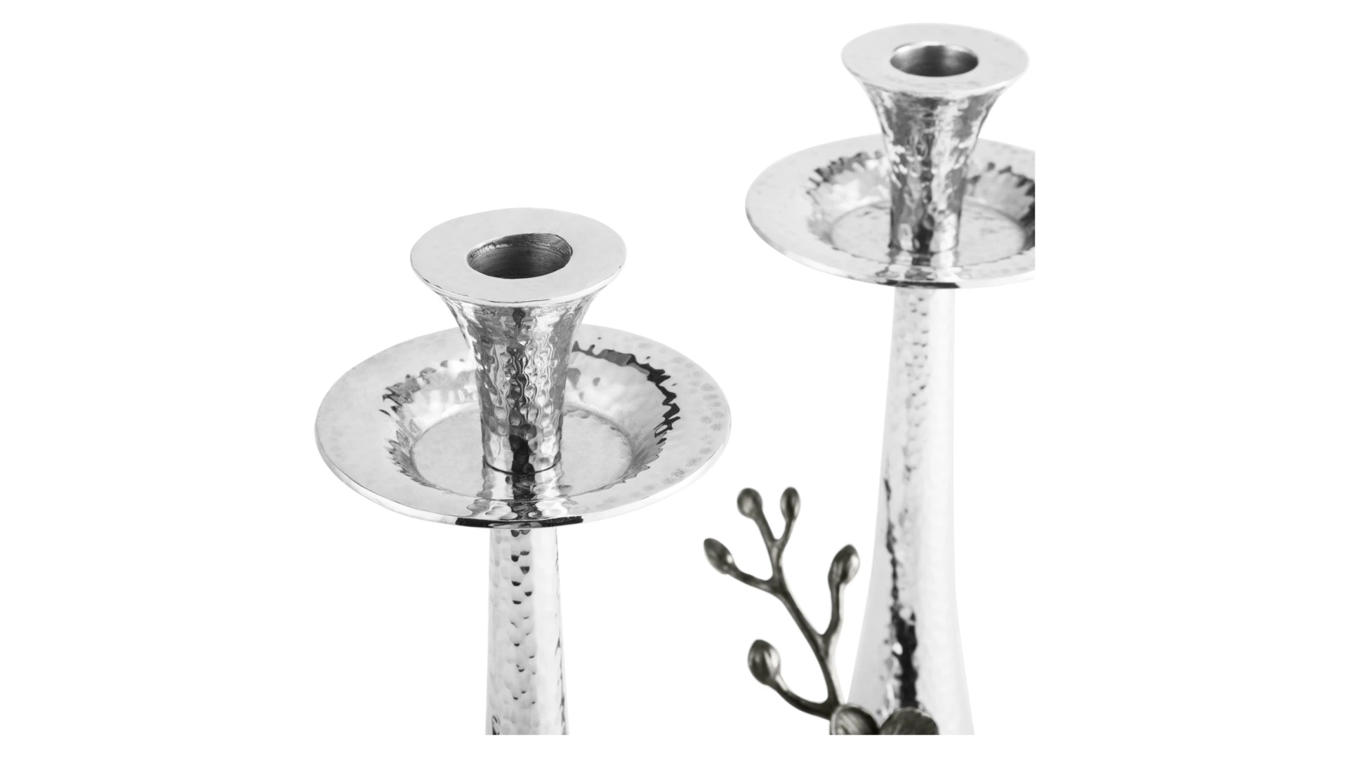 Набор подсвечников Michael Aram Черная орхидея 28 см, 2 шт, серебристый