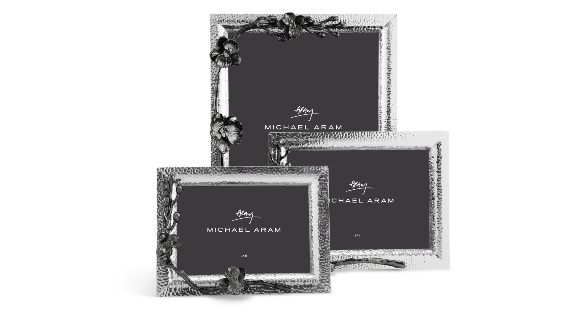 Рамка для фото Michael Aram Черная орхидея 20х25 см, сталь нержавеющая, серебристая