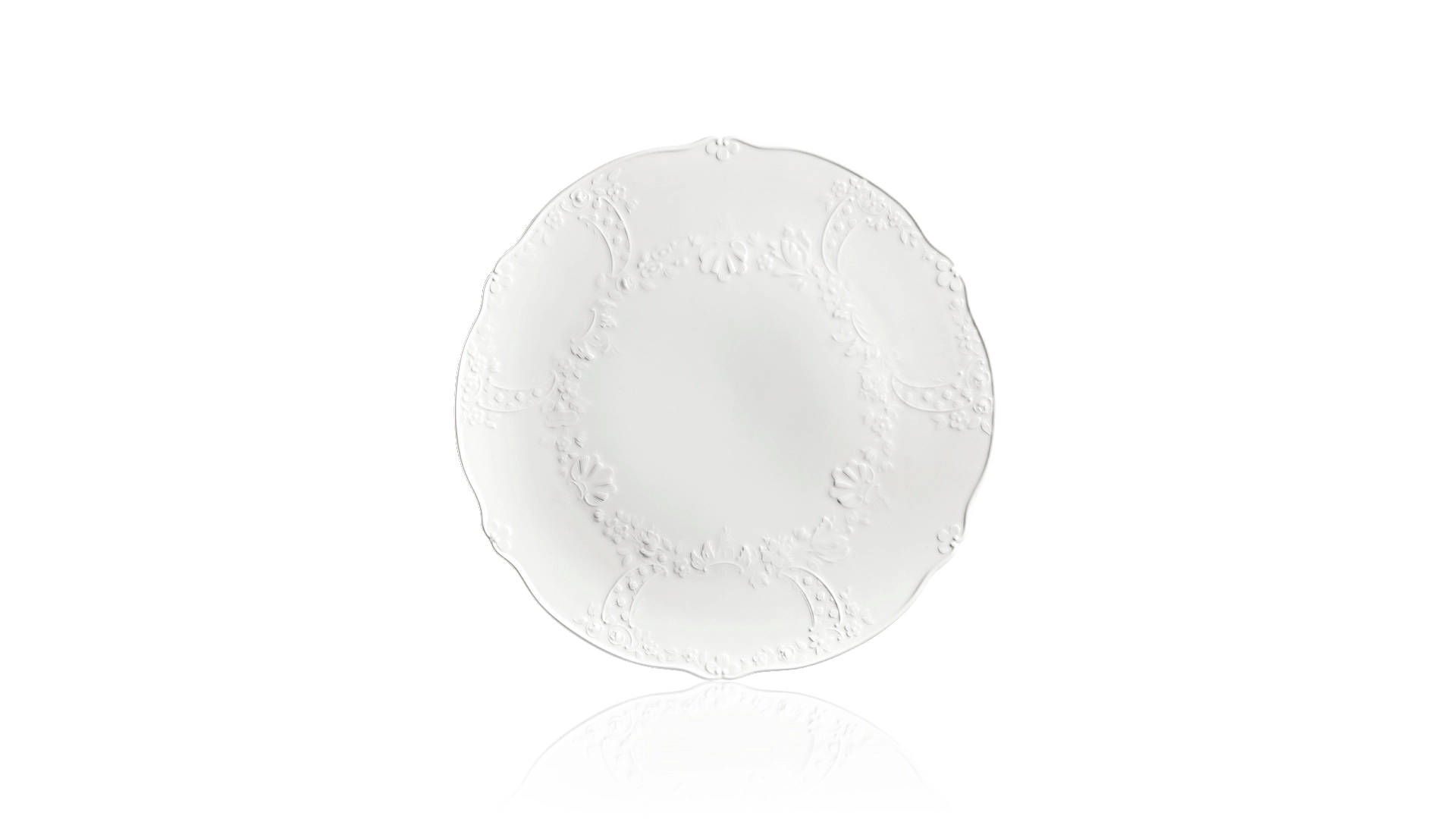 Блюдо для торта Meissen 32 см Новый марсель, белый рельеф
