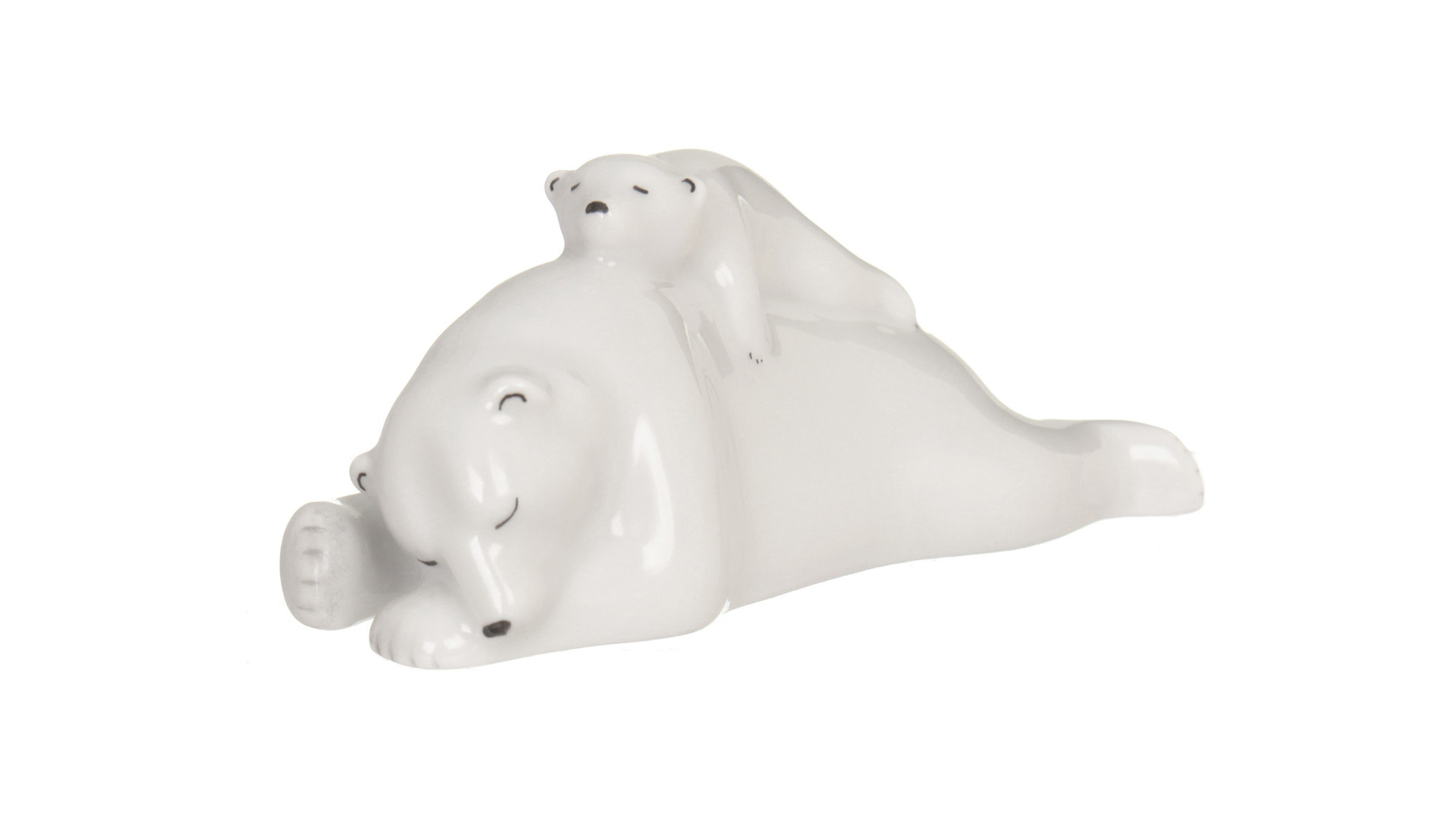 Скульптура ИФЗ Медведица с медвежонком, фарфор твердый