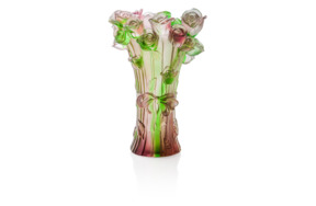 Ваза Cristal de Paris Букет роз 30см, пурпурная