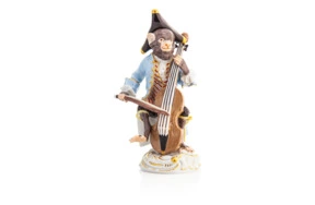 Фигурка Meissen 13 см Контрабасист Обезьяний оркестр