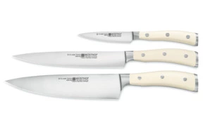 Набор из 3 кухонных ножей WUESTHOF Ikon Cream White, 9/20/20см, кованая сталь