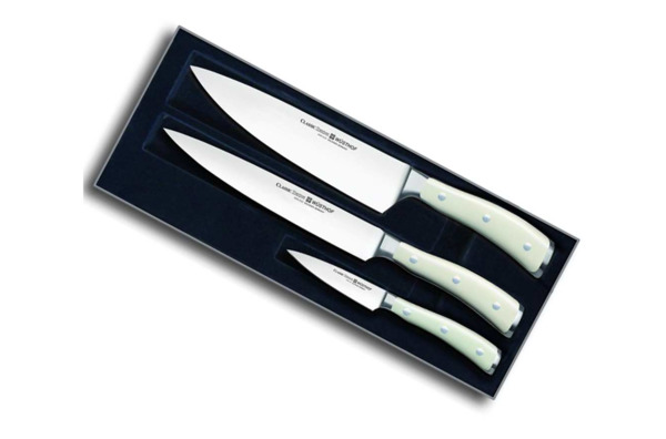 Набор из 3 кухонных ножей WUESTHOF Ikon Cream White, 9/20/20см, кованая сталь