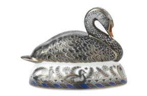 Пресс-папье Royal Crown Derby Черный лебедь 13,5см(лим.вып. 600шт)