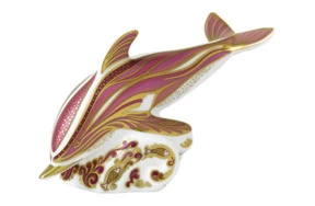 Пресс-папье Royal Crown Derby Розовый дельфин9,5см(лим.вып. 750шт)