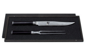 Набор из вилки и ножа для разделки KAI Шан Классик , дамасская сталь, 32 слоя
