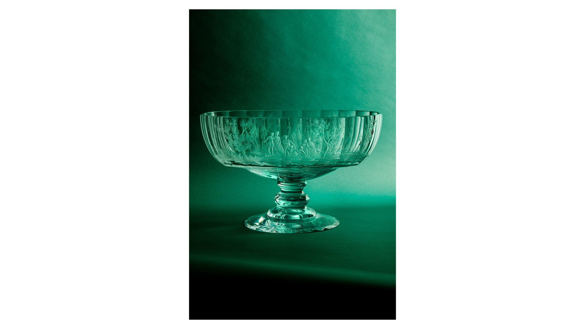Чаша овальная для центра стола Moser Мария Терезия Бельведер 100 лет 42 см
