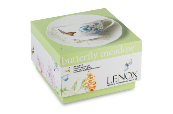 Чашка чайная с блюдцем Lenox Бабочки на лугуБабочка Монарх 240 мл