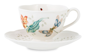 Чашка чайная с блюдцем Lenox Бабочки на лугу Стрекоза 240 мл