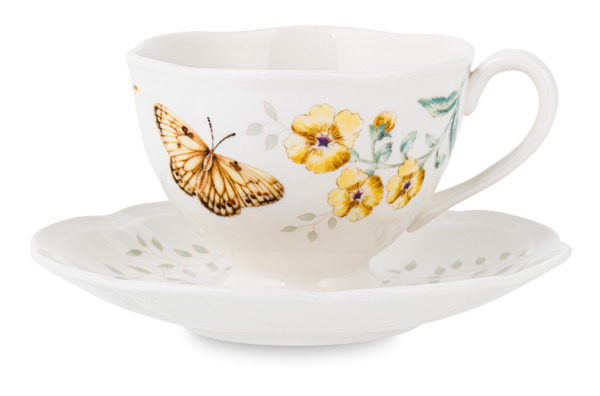 Чашка чайная с блюдцем Lenox Бабочки на лугуЖелтушка 240 мл