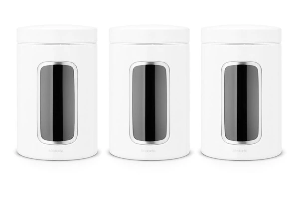 Набор контейнеров Brabantia 1,4 л, 3 шт, сталь антикоррозийная, белый