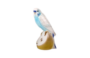 Скульптура ИФЗ Волнистый попугайчик Кеша, фарфор твердый