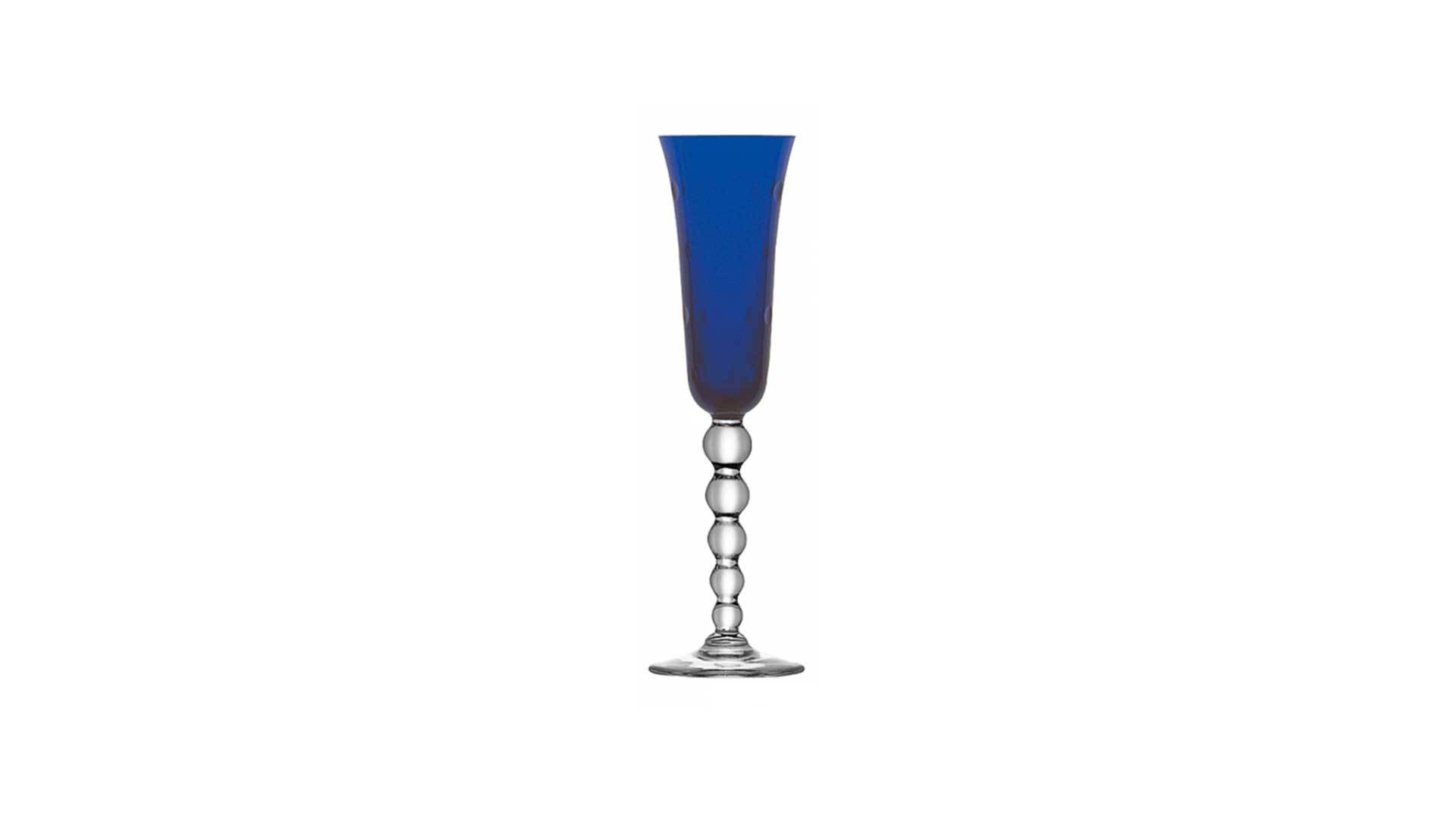Фужер для шампанского Saint-Louis Капли 100 мл, тёмно-синий
