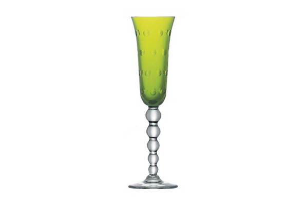 Фужер для шампанского Saint-Louis Капли 100 мл, светло-зелёный