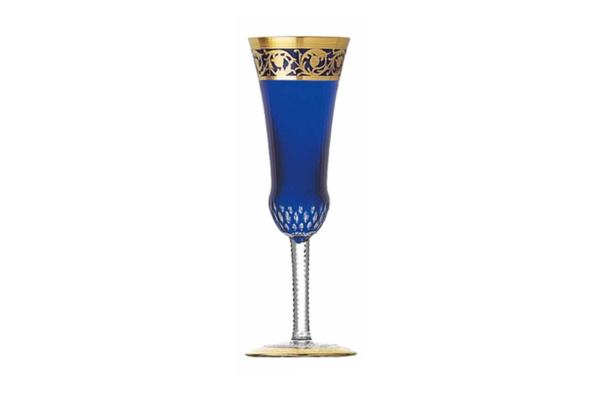 Фужер для шампанского Saint-Louis Цветок чертополоха 90 мл, тёмно-синий