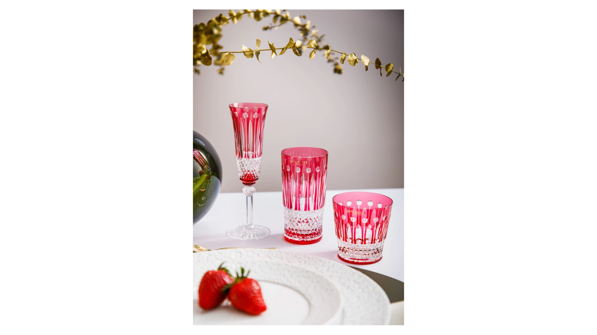 Стакан для виски Saint-Louis Томми 250 мл, красный