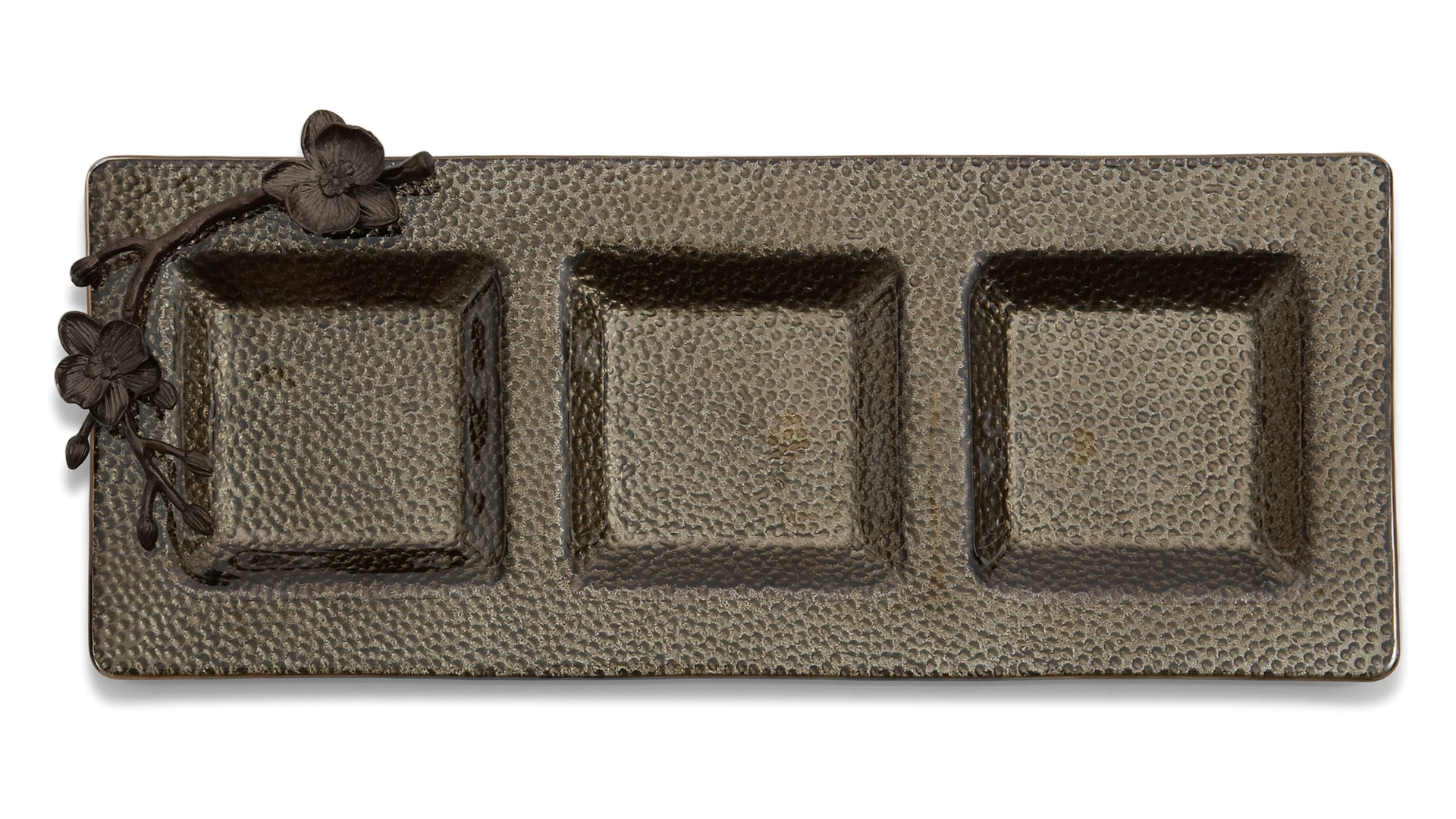 Менажница трехсекционная Michael Aram Чёрная орхидея 46x19 см, коричневая