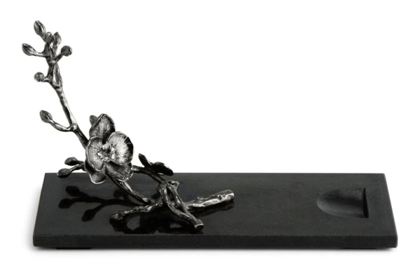 Подставка для бутылки Michael Aram Черная орхидея 28 см, никель, гранит