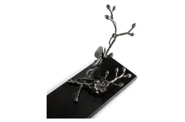 Подставка для бутылки Michael Aram Черная орхидея 28 см, никель, гранит