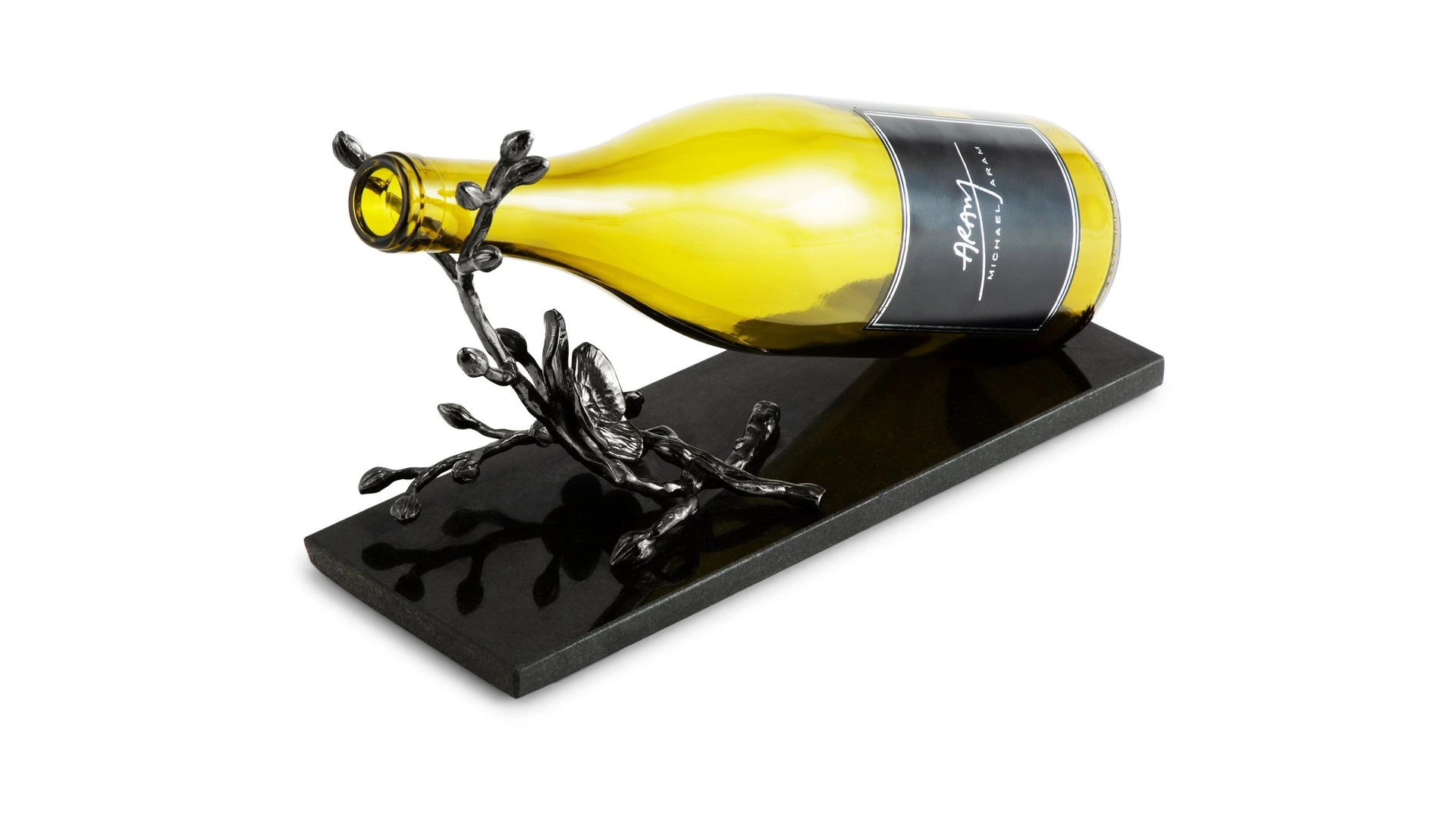 Подставка для бутылки Michael Aram Черная орхидея 28 см, никель, гранит