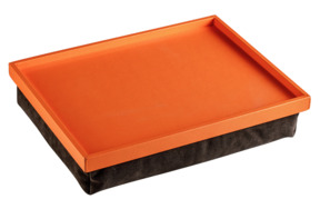 Поднос GioBagnara Тедди 44,5x34,5 см, оранжевый, шоколад, принт замша