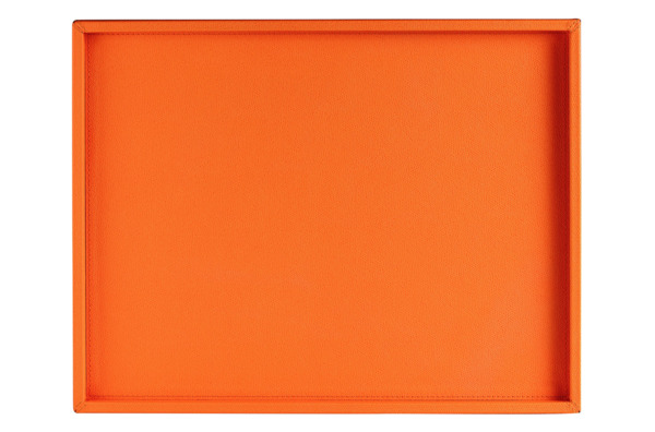 Поднос GioBagnara Тедди 44,5x34,5 см, оранжевый, шоколад, принт замша