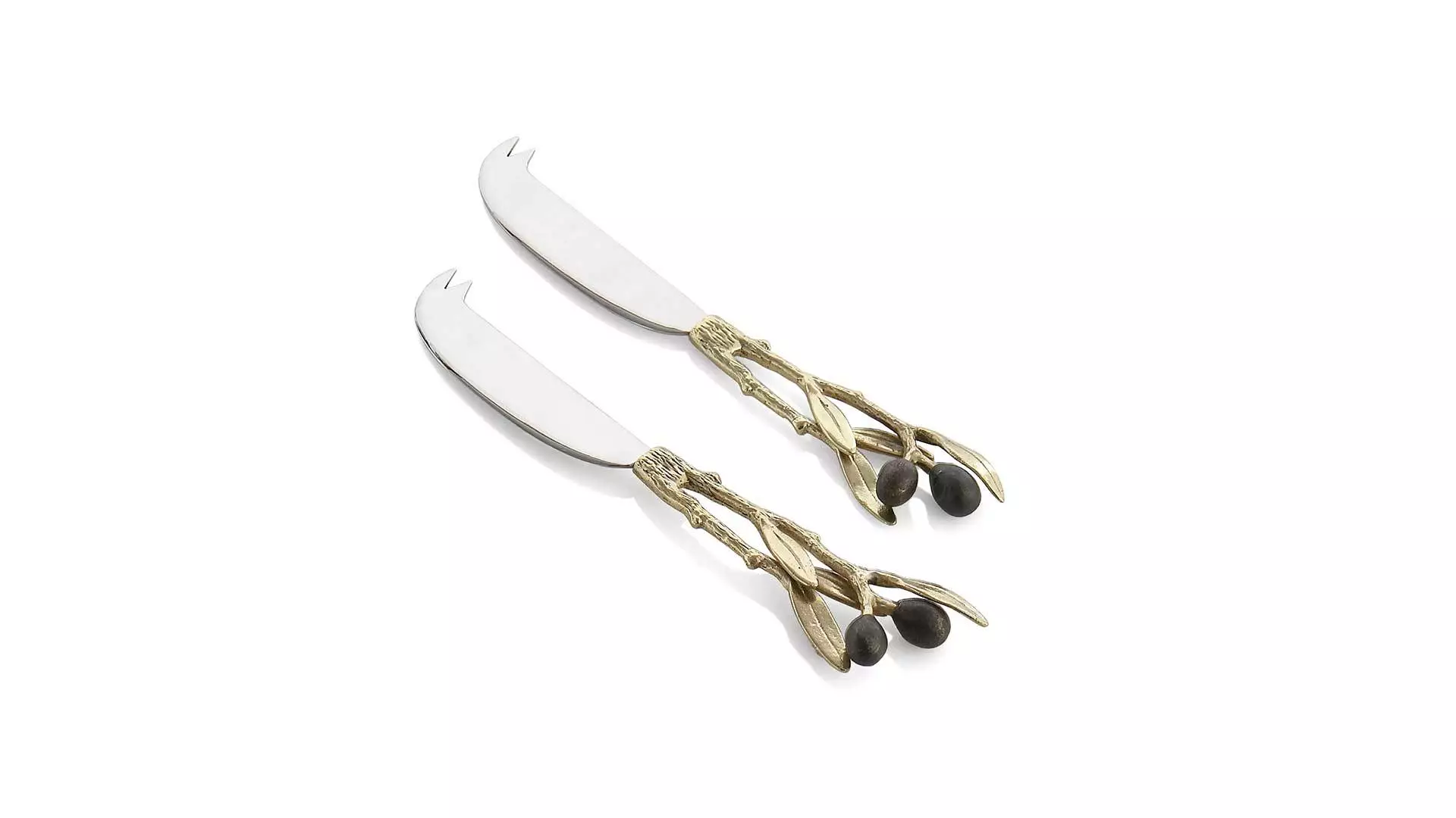 Набор ножей для сыра Michael Aram Золотая оливковая ветвь 21 см, 2 шт