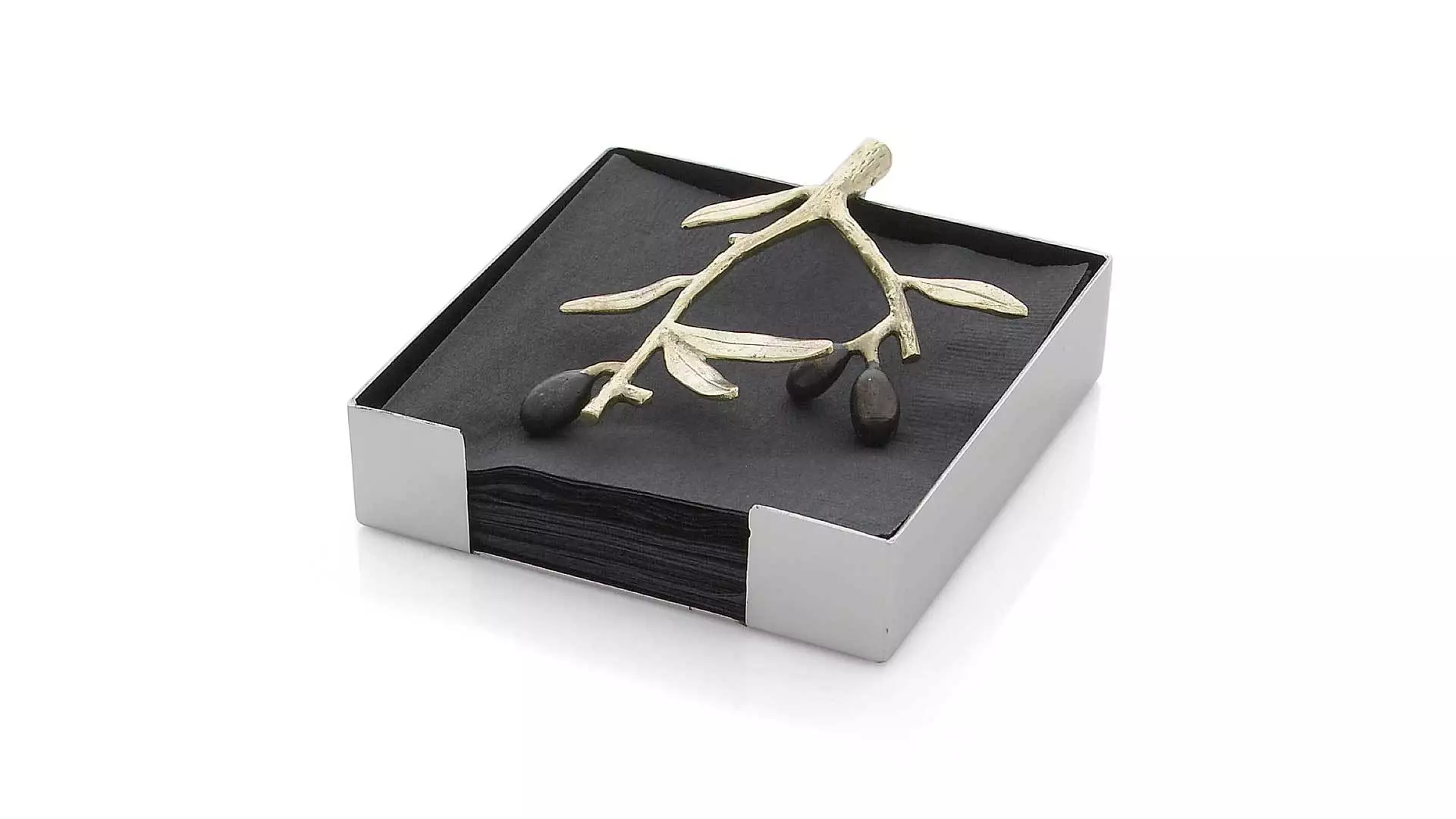 Подставка для салфеток Michael Aram Золотая оливковая ветвь 13 см