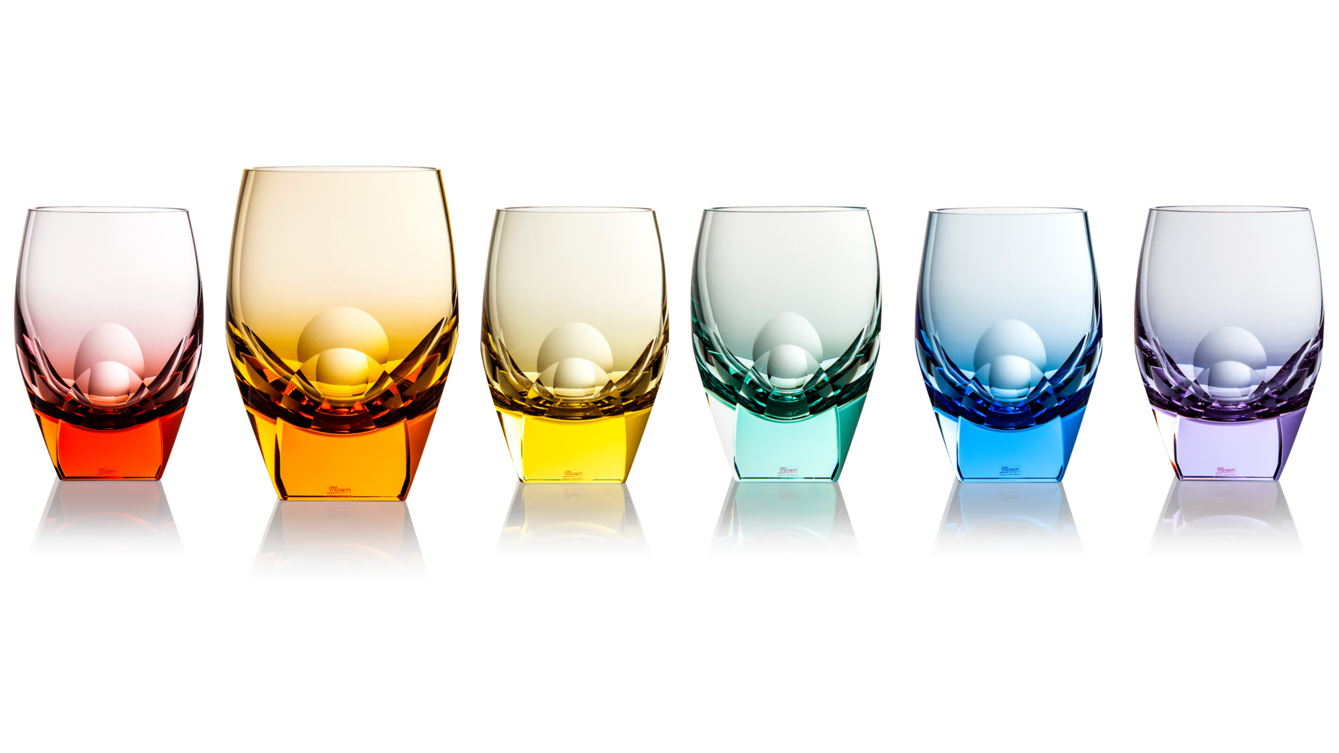 Набор из 6 стаканов для виски Moser Бар 330 мл, 6 цветов
