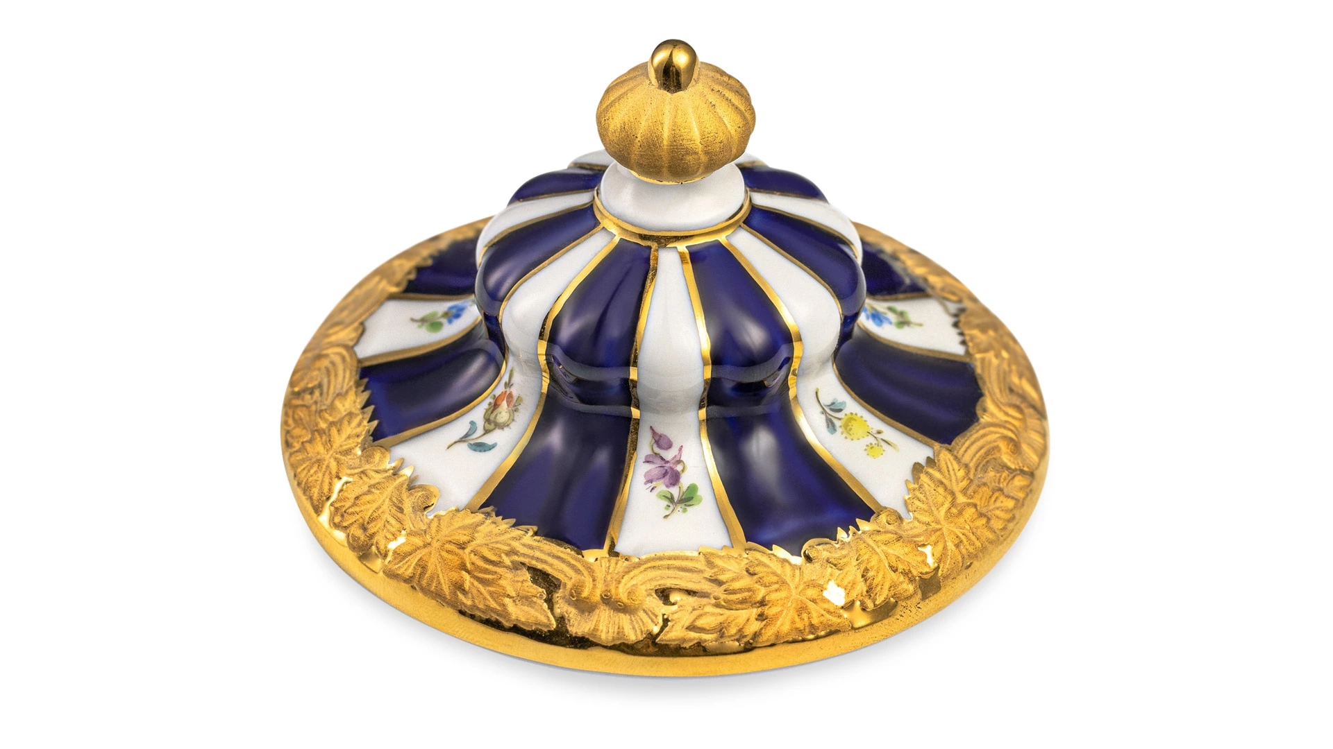 Крышка для чайника Meissen Форма - Икс, россыпь цветов, кобальт