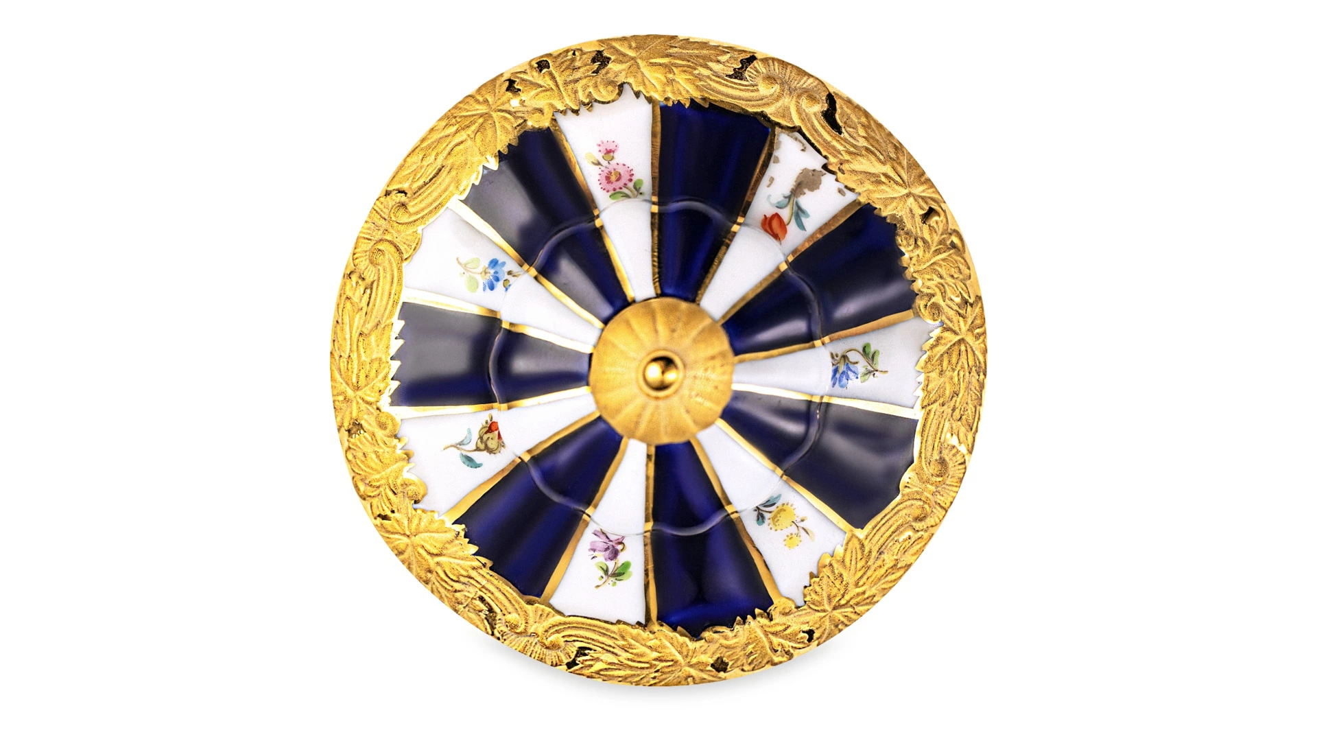 Крышка для чайника Meissen Форма - Икс, россыпь цветов, кобальт