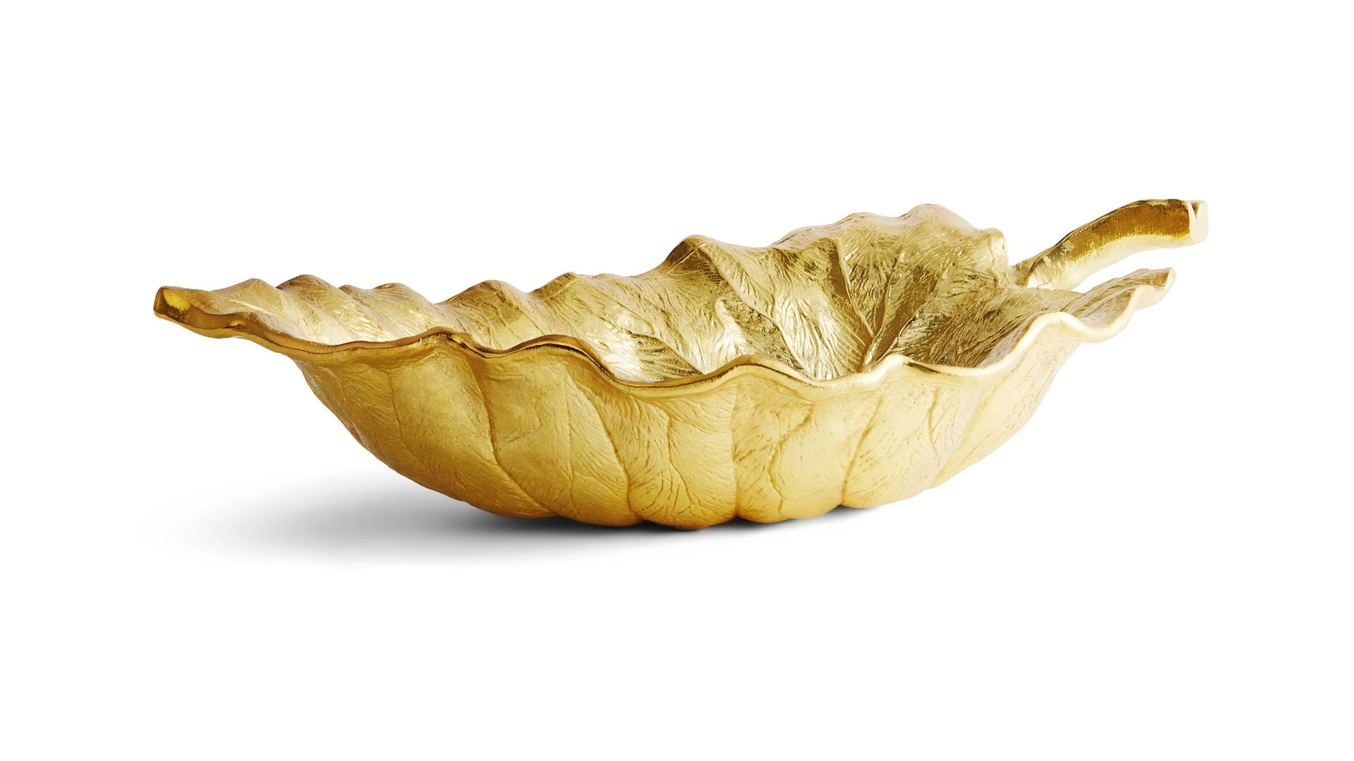 Чаша-лист большая Michael Aram Лист слоновьего дерева 53 см, позолота, прозрачная эмаль