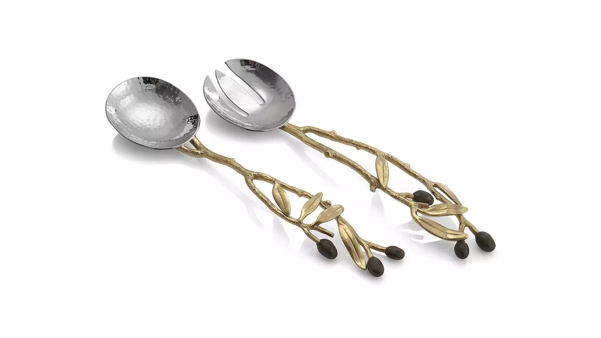 Набор сервировочных предметов Michael Aram Золотая оливковая ветвь 29 см, сталь нержавеющая, 2 шт