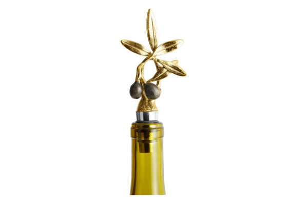 Набор подставка и стоппер для бутылки Michael Aram Золотая оливковая ветвь 16,5 см