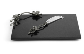 Доска для сыра с ножом Michael Aram Чёрная орхидея 32x21 см, гранит