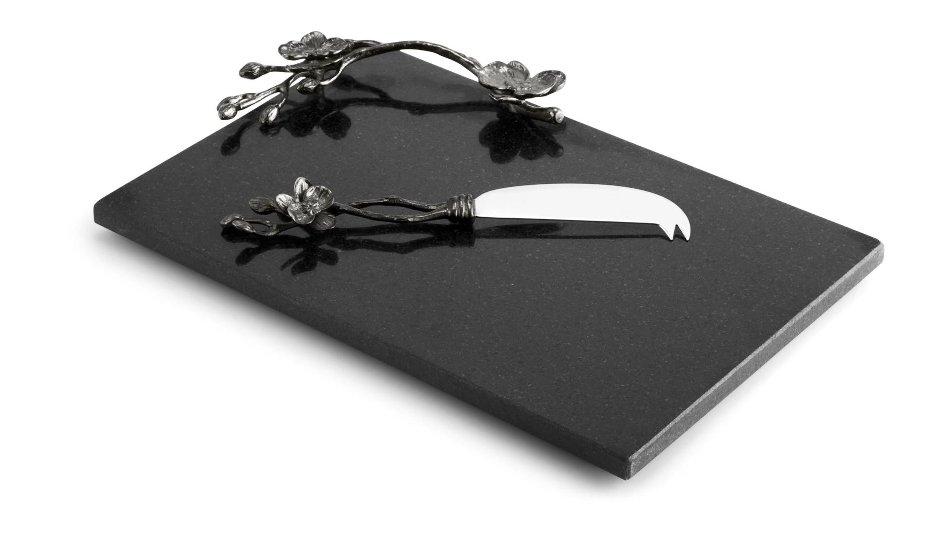 Доска для сыра с ножом Michael Aram Чёрная орхидея 32x21 см, гранит, черная