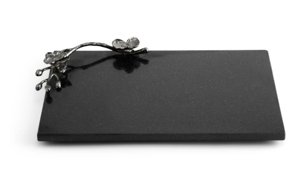 Доска для сыра с ножом Michael Aram Чёрная орхидея 32x21 см, гранит, черная