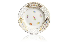 Блюдо ажурное Meissen 15 см Россыпь цветов