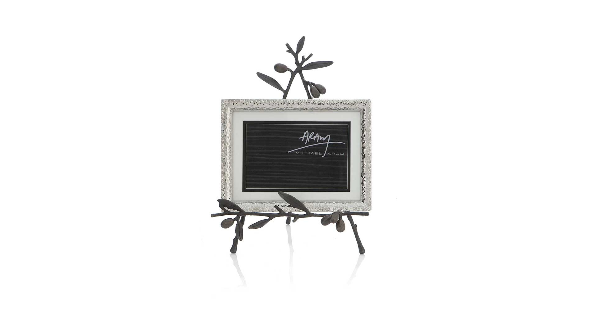 Рамка для фото на подставке Michael Aram Оливковая ветвь 13х18 см, серебристая