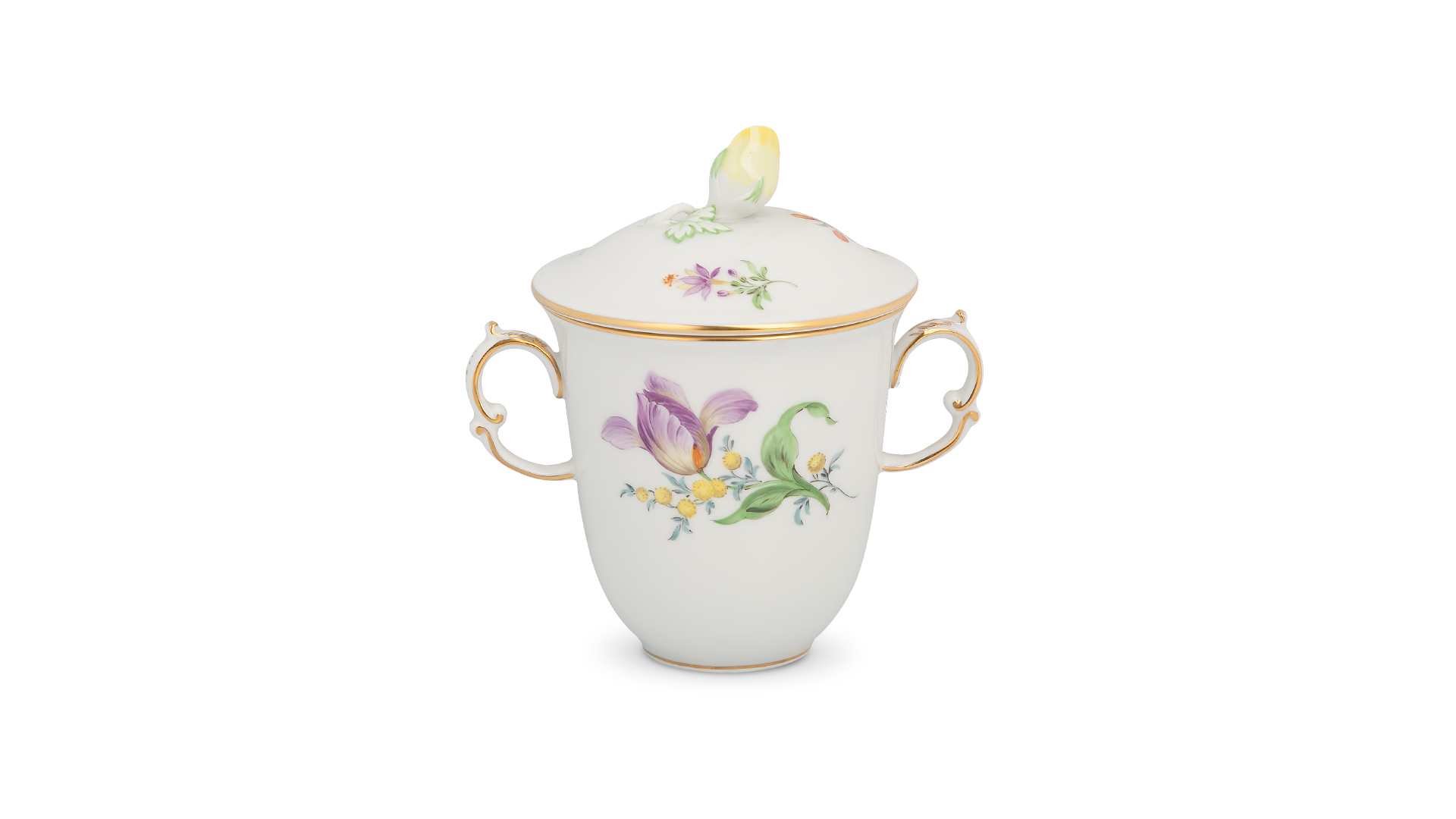 Чашка для травяного чая Meissen Букет из двух цветов, золотая обводка 130мл