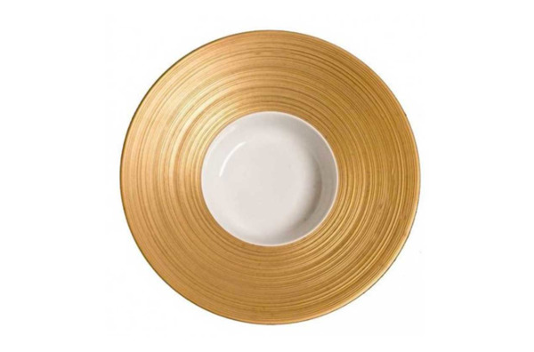 Тарелка суповая JL Coquet Хемисфер, золотой 26,5 см