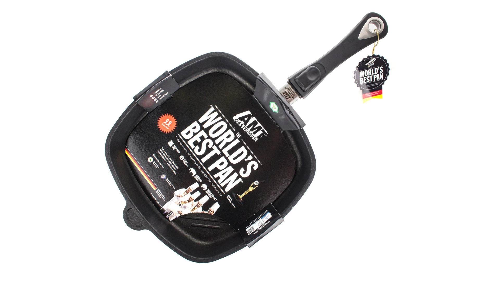 Сковорода гриль для индукции со съемной ручкой антипригарная АМТ 28х28х5 см, алюминий